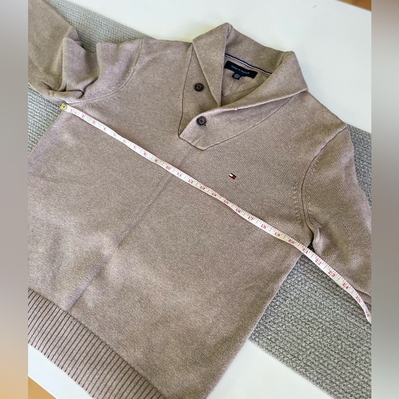 Tommy Hilfiger Tan Khaki Neutral Cotton Sweater Size Medium - Picture 8 of 9